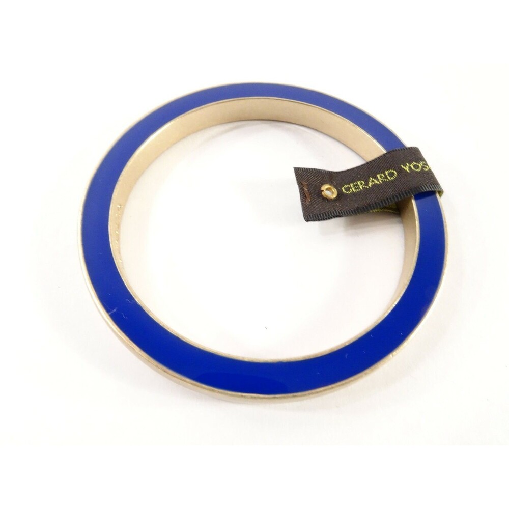 Gerard Yosca Women's Blue Enamel Gold Brass Bangle bracelet NWT 160